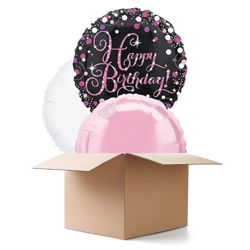 Ballongrüße Sparkle Pink Happy-Birthday/Herzlichen Glückwunsch, 3 Ballons Ballongrüße Sparkle Pink Happy-Birthday/Herzlichen Glückwunsch, 3 Ballons von CREATIV DISCOUNT