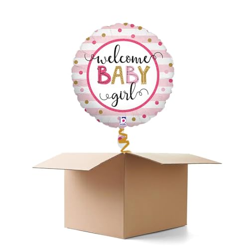 Ballongrüße Welcome Baby Girl Stripes, rosa, 35cm, 3 Ballons Ballongrüße Welcome Baby Girl Stripes, rosa, 35cm, 3 Ballons von CREATIV DISCOUNT