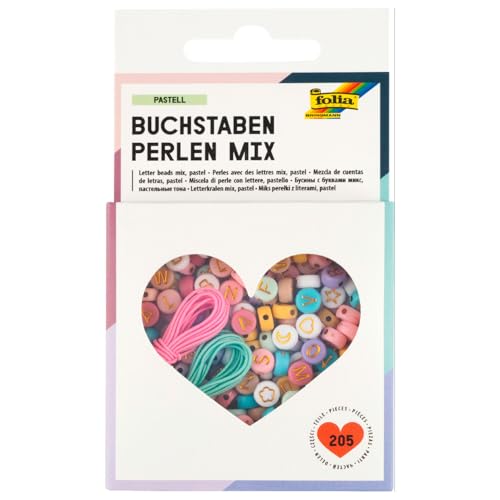 Buchstabenperlen Mix Pastell, 205 Teile inkl. 2x Gummiband & Aufbewahrungsbox Buchstabenperlen Mix Pastell, 205 Teile inkl. 2x Gummiband & Aufbewahrungsbox von CREATIV DISCOUNT