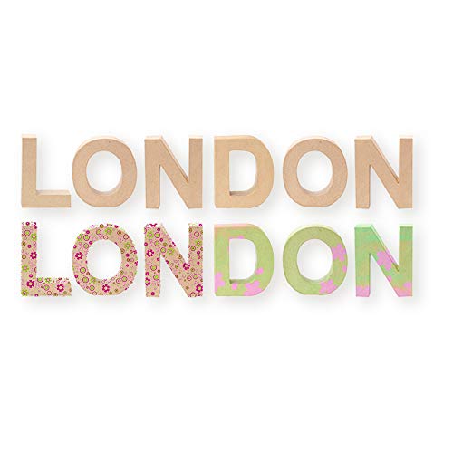 CREATIV DISCOUNT® Papp-Buchstaben-Set London, Deko-Schriftzug 17,5cm hoch von CREATIV DISCOUNT