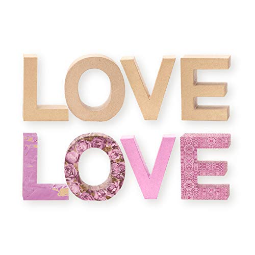 CREATIV DISCOUNT® Papp-Buchstaben-Set Love, Deko-Schriftzug 17,5cm hoch von CREATIV DISCOUNT