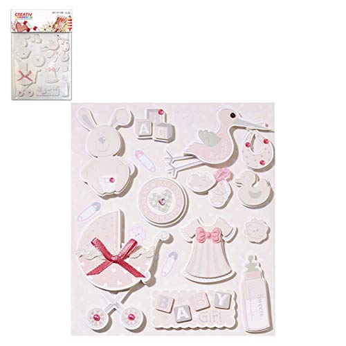 CREATIV DISCOUNT 3D Sticker Babygirl II, rosa, 12x14cm von CREATIV DISCOUNT