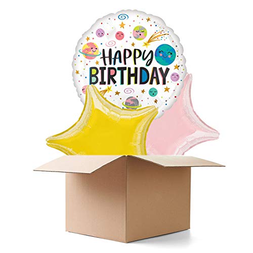 Ballongrüße/Geschenkballons/Ballonversand, Happy Birthday Galaxy, 3 Ballons von CREATIV DISCOUNT