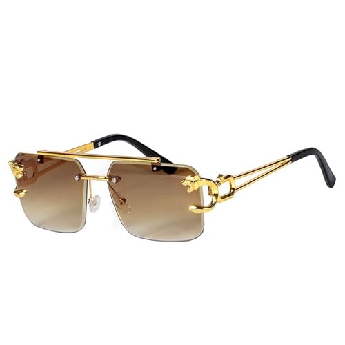 CREATIV DISCOUNT Brille Festival Leopard, mit goldenen Bügeln von CREATIV DISCOUNT