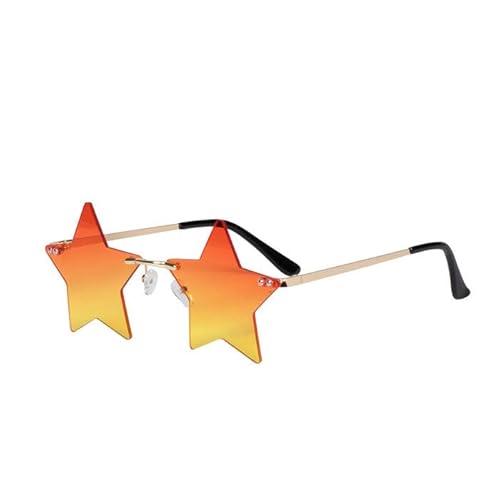 CREATIV DISCOUNT Brille Festival Sternform, rahmenlos, orange von CREATIV DISCOUNT