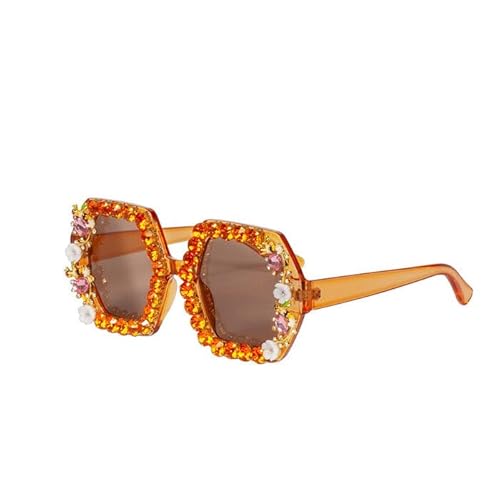 CREATIV DISCOUNT Brille Festival mit Strasssteinen und Blumen, orange CREATIV DISCOUNT Brille Festival mit Strasssteinen und Blumen, orange von CREATIV DISCOUNT