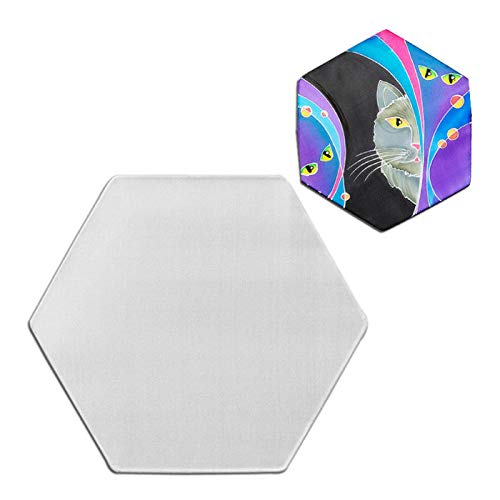 CREATIV DISCOUNT Fensterbild, weiß, Pongé 08, 20 cm Sechseck von CREATIV DISCOUNT