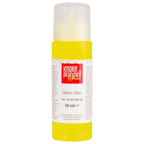 CREATIV DISCOUNT Glitterfarbe Glitter Glue, mit Linerspitze, 50 ml, Neongelb von CREATIV DISCOUNT