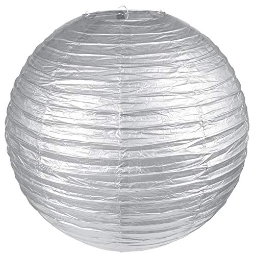 CREATIV DISCOUNT Lampion Silber-metallic, Ø 20 cm, 2 Stück von CREATIV DISCOUNT