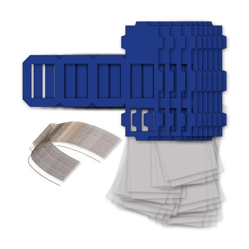 CREATIV DISCOUNT Mini-Laternen Bastelset mit 10 Blauen Rohlingen Eckig, 10 Laternenbügel, 25 Bogen Transparentpapier 15,5 x 37 cm, Ideal für 10 Kindergarten Martinslaternen 10 x 10 x 12 cm von CREATIV DISCOUNT