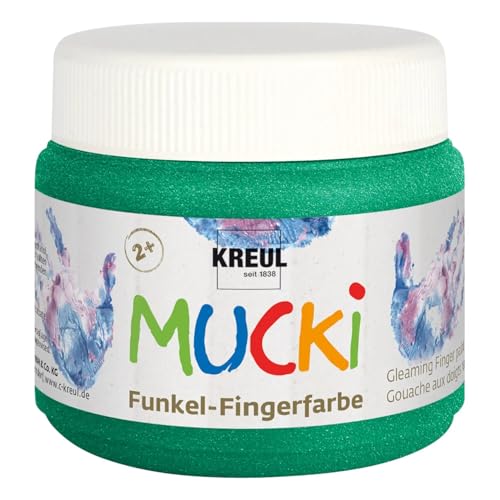 CREATIV DISCOUNT NEU MUCKI Funkel-Fingerfarbe Smaragd-Grün 150 ml von CREATIV DISCOUNT