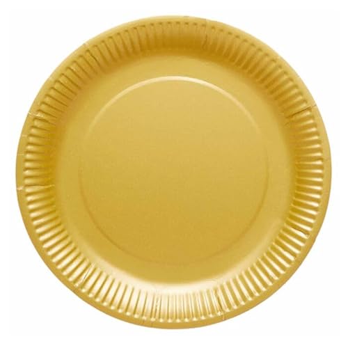 CREATIV DISCOUNT NEU Papp-Teller rund, ca. 23cm, gold, 8 Stück von CREATIV DISCOUNT