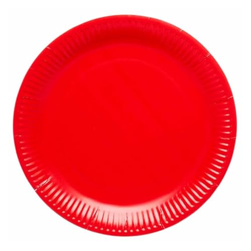 CREATIV DISCOUNT NEU Papp-Teller rund, ca. 23cm, rot, 8 Stück von CREATIV DISCOUNT