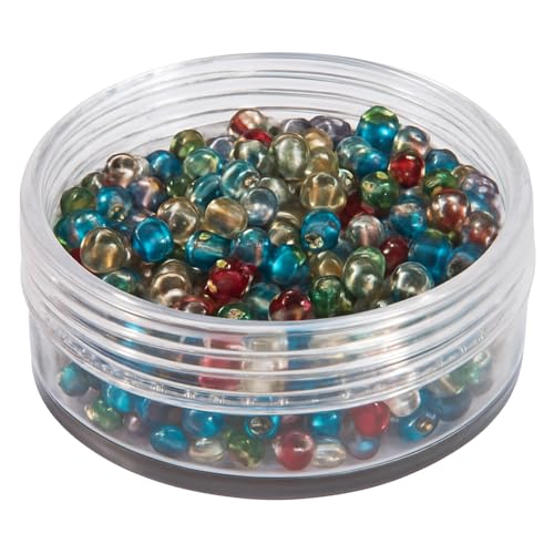 CREATIV DISCOUNT Rocailles/Seedbeads mit Silbereinzug, bunt, 2,6mm Durchmesser, ca. 600 Stück, für Schmuckherstellung, zum Weben, Fädeln, Sticken, 16g CREATIV DISCOUNT Rocailles/Seedbeads mit Silbereinzug, bunt, 2,6mm Durchmesser, ca. 600 Stück, für Schmuckherstellung, zum Weben, Fädeln, Sticken, 16g von CREATIV DISCOUNT