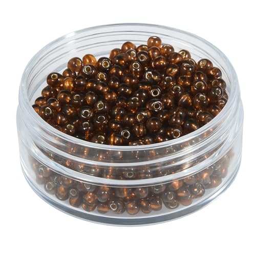 CREATIV DISCOUNT Rocailles/Seedbeads mit Silbereinzug, dunkelbraun, 2,6mm Durchmesser, ca. 600 Stück, für Schmuckherstellung, zum Weben, Fädeln, Sticken, 16g von CREATIV DISCOUNT