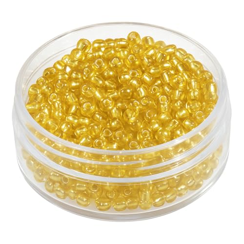 CREATIV DISCOUNT Rocailles/Seedbeads mit Silbereinzug, gold, 2,6mm Durchmesser, ca. 600 Stück, für Schmuckherstellung, zum Weben, Fädeln, Sticken, 16g CREATIV DISCOUNT Rocailles/Seedbeads mit Silbereinzug, gold, 2,6mm Durchmesser, ca. 600 Stück, für Schmuckherstellung, zum Weben, Fädeln, Sticken, 16g von CREATIV DISCOUNT