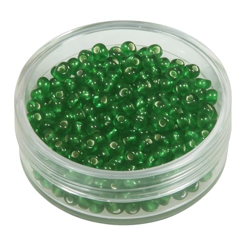 CREATIV DISCOUNT Rocailles/Seedbeads mit Silbereinzug, grün, 2,6mm Durchmesser, ca. 600 Stück, für Schmuckherstellung, zum Weben, Fädeln, Sticken, 16g CREATIV DISCOUNT Rocailles/Seedbeads mit Silbereinzug, grün, 2,6mm Durchmesser, ca. 600 Stück, für Schmuckherstellung, zum Weben, Fädeln, Sticken, 16g von CREATIV DISCOUNT
