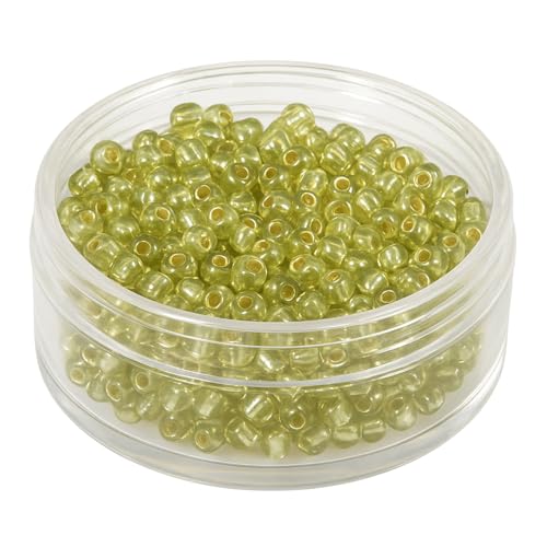 CREATIV DISCOUNT Rocailles/Seedbeads mit Silbereinzug, hellgrün, 2,6mm Durchmesser, ca. 600 Stück, für Schmuckherstellung, zum Weben, Fädeln, Sticken, 16g CREATIV DISCOUNT Rocailles/Seedbeads mit Silbereinzug, hellgrün, 2,6mm Durchmesser, ca. 600 Stück, für Schmuckherstellung, zum Weben, Fädeln, Sticken, 16g von CREATIV DISCOUNT