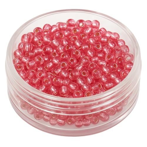 CREATIV DISCOUNT Rocailles/Seedbeads mit Silbereinzug, rose, 2,6mm Durchmesser, ca. 600 Stück, für Schmuckherstellung, zum Weben, Fädeln, Sticken, 16g CREATIV DISCOUNT Rocailles/Seedbeads mit Silbereinzug, rose, 2,6mm Durchmesser, ca. 600 Stück, für Schmuckherstellung, zum Weben, Fädeln, Sticken, 16g von CREATIV DISCOUNT