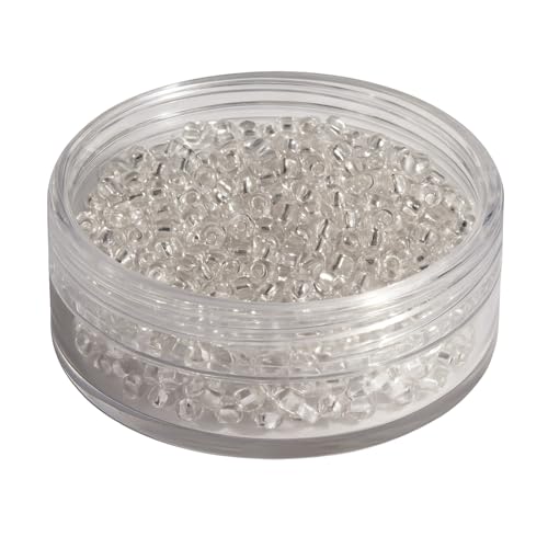 CREATIV DISCOUNT Rocailles/Seedbeads mit Silbereinzug, silber, 2,6mm Durchmesser, ca. 600 Stück, für Schmuckherstellung, zum Weben, Fädeln, Sticken, 16g CREATIV DISCOUNT Rocailles/Seedbeads mit Silbereinzug, silber, 2,6mm Durchmesser, ca. 600 Stück, für Schmuckherstellung, zum Weben, Fädeln, Sticken, 16g von CREATIV DISCOUNT