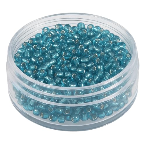 CREATIV DISCOUNT Rocailles/Seedbeads mit Silbereinzug, türkis, 2,6mm Durchmesser, ca. 600 Stück, für Schmuckherstellung, zum Weben, Fädeln, Sticken, 16g CREATIV DISCOUNT Rocailles/Seedbeads mit Silbereinzug, türkis, 2,6mm Durchmesser, ca. 600 Stück, für Schmuckherstellung, zum Weben, Fädeln, Sticken, 16g von CREATIV DISCOUNT