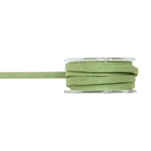CREATIV DISCOUNT Velour-Lederband-Rolle, 3 mm / 2 m, flach, hellgrün von CREATIV DISCOUNT