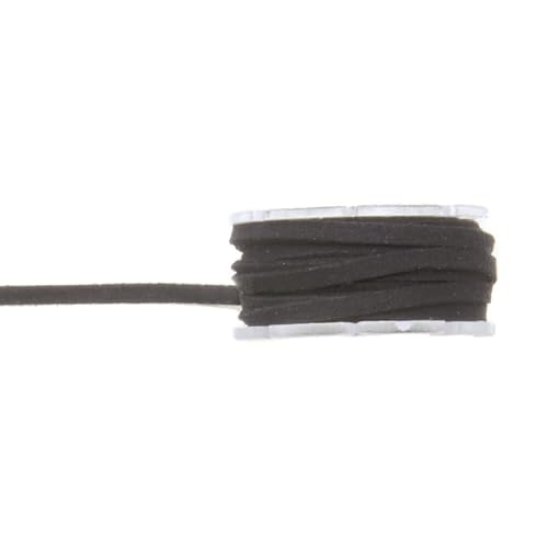CREATIV DISCOUNT Velour-Lederband-Rolle, 3 mm / 2 m, flach, schwarz von CREATIV DISCOUNT