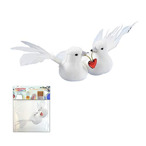 CREATIV Discount ® Taubenpaar mit Herz, ca. 8 cm breit [Spielzeug] von CREATIV DISCOUNT