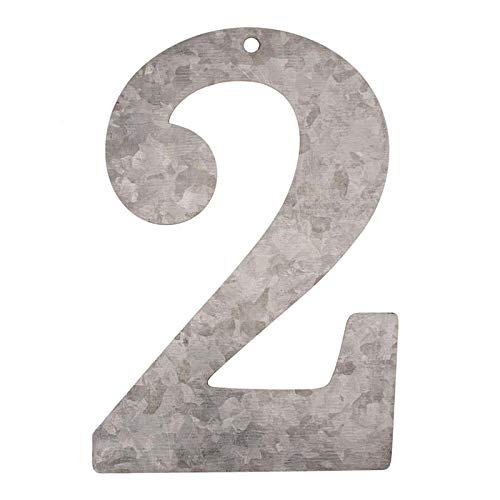 Creative Discount® Metall-Zahl verzinkt, 12x0,1cm, 2 von CREATIV DISCOUNT