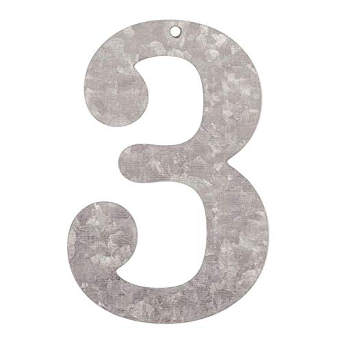 Creative Discount® Metall-Zahl verzinkt, 12x0,1cm, 3 von CREATIV DISCOUNT