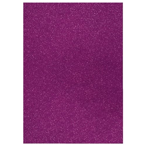 Glitter-Karton, 200 g/qm, einseitig mit Glitzer, DIN A4, Dunkelviolett von CREATIV DISCOUNT