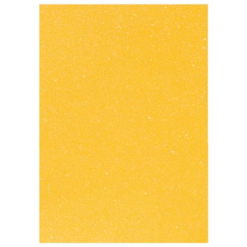Glitter-Karton, 200 g/qm, einseitig mit Glitzer, DIN A4, Gelb Irisierend von CREATIV DISCOUNT