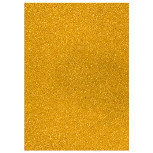 Glitter-Karton, 200 g/qm, einseitig mit Glitzer, DIN A4, Gelbgold Glitter-Karton, 200 g/qm, einseitig mit Glitzer, DIN A4, Gelbgold von CREATIV DISCOUNT