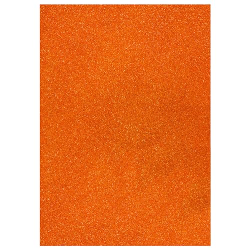 Glitter-Karton, 200 g/qm, einseitig mit Glitzer, DIN A4, Orange Glitter-Karton, 200 g/qm, einseitig mit Glitzer, DIN A4, Orange von CREATIV DISCOUNT