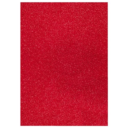 Glitter-Karton, 200 g/qm, einseitig mit Glitzer, DIN A4, Weinrot von CREATIV DISCOUNT
