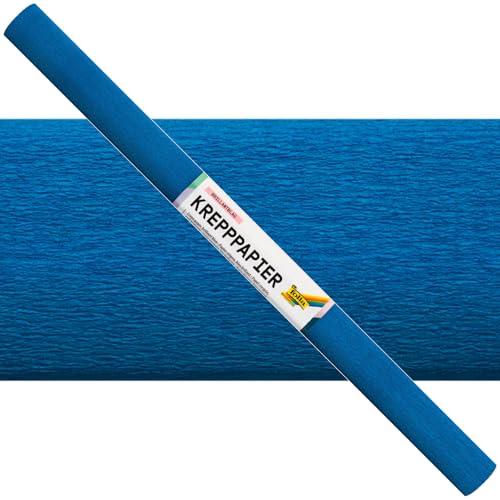 Krepppapier-Rollen, nassfest, 50 cm x 2,5 m, 1 Rolle, brillantblau von CREATIV DISCOUNT