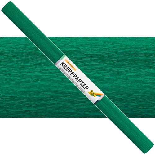 Krepppapier-Rollen, nassfest, 50 cm x 2,5 m, 1 Rolle, moosgrün von CREATIV DISCOUNT
