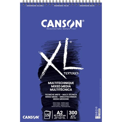 NEU Canson XL Mixed Media Spiralblock, DIN A2, 15 Blatt, 300 g/m² von CREATIV DISCOUNT