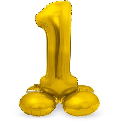 NEU Folienballon Große Zahl 1, mit Standfuß, Gold, ca. 72cm, Zahlenballon NEU Folienballon Große Zahl 1, mit Standfuß, Gold, ca. 72cm, Zahlenballon von CREATIV DISCOUNT
