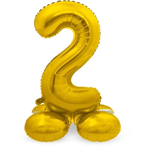 NEU Folienballon Große Zahl 2, mit Standfuß, Gold, ca. 72cm, Zahlenballon NEU Folienballon Große Zahl 2, mit Standfuß, Gold, ca. 72cm, Zahlenballon von CREATIV DISCOUNT
