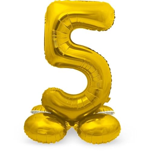 NEU Folienballon Große Zahl 5, mit Standfuß, Gold, ca. 72cm, Zahlenballon NEU Folienballon Große Zahl 5, mit Standfuß, Gold, ca. 72cm, Zahlenballon von CREATIV DISCOUNT
