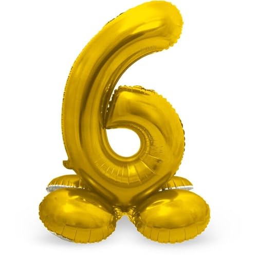NEU Folienballon Große Zahl 6, mit Standfuß, Gold, ca. 72cm, Zahlenballon NEU Folienballon Große Zahl 6, mit Standfuß, Gold, ca. 72cm, Zahlenballon von CREATIV DISCOUNT