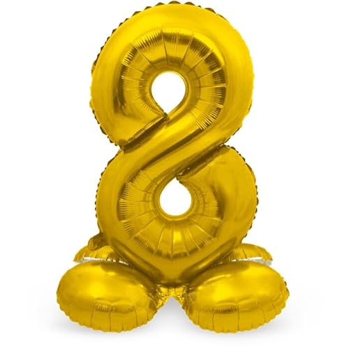 NEU Folienballon Große Zahl 8, mit Standfuß, Gold, ca. 72cm, Zahlenballon NEU Folienballon Große Zahl 8, mit Standfuß, Gold, ca. 72cm, Zahlenballon von CREATIV DISCOUNT