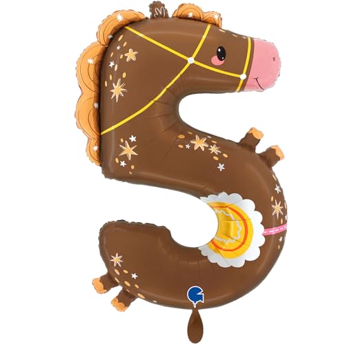 NEU Folienballon Große Zahl mit Tiermotiv, Zahl 5, Pferd, ca. 90cm Höhe NEU Folienballon Große Zahl mit Tiermotiv, Zahl 5, Pferd, ca. 90cm Höhe von CREATIV DISCOUNT