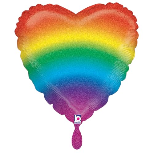 NEU Folienballon Herz Regenbogen, Rainbow Heart Glitter, bunt, 36x36cm NEU Folienballon Herz Regenbogen, Rainbow Heart Glitter, bunt, 36x36cm von CREATIV DISCOUNT
