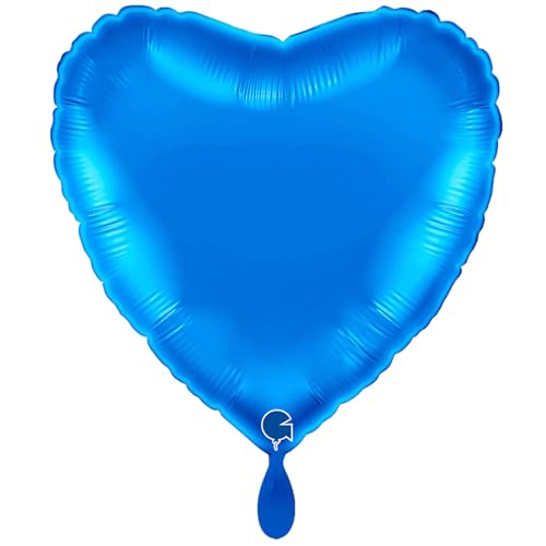 NEU Folienballon Herzballon, ca. 43cm, unifarben, blau von CREATIV DISCOUNT