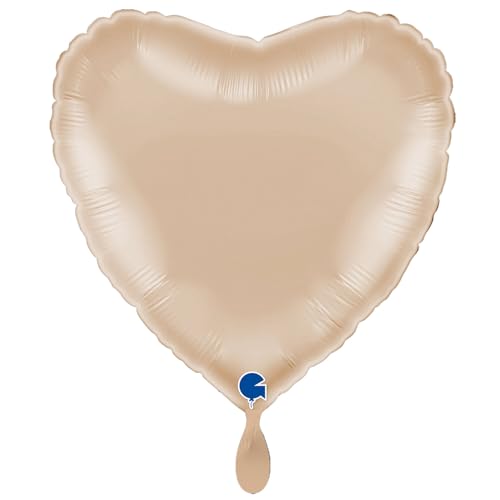 NEU Folienballon Herzballon, ca. 43cm, unifarben, creme von CREATIV DISCOUNT