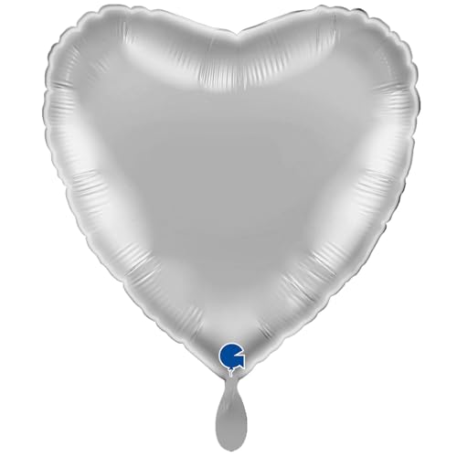 NEU Folienballon Herzballon, ca. 43cm, unifarben, silber von CREATIV DISCOUNT