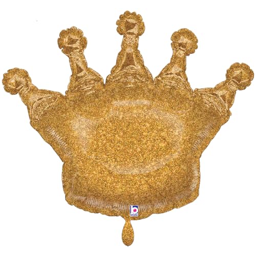 NEU Folienballon Krone Glitter-Gold, 75x58cm von CREATIV DISCOUNT