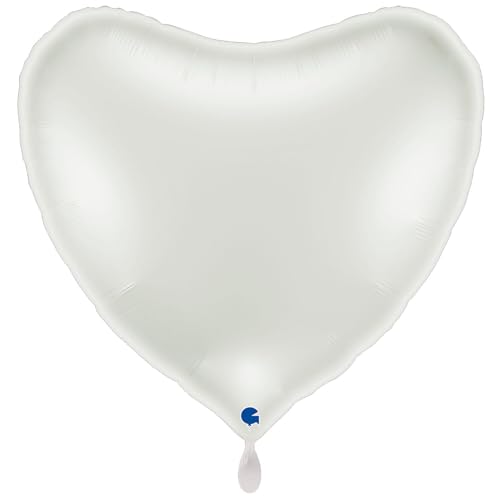 NEU Folienballon Riesen-Herzballon XXL, ca. 75x70cm, unifarben, weiß von CREATIV DISCOUNT